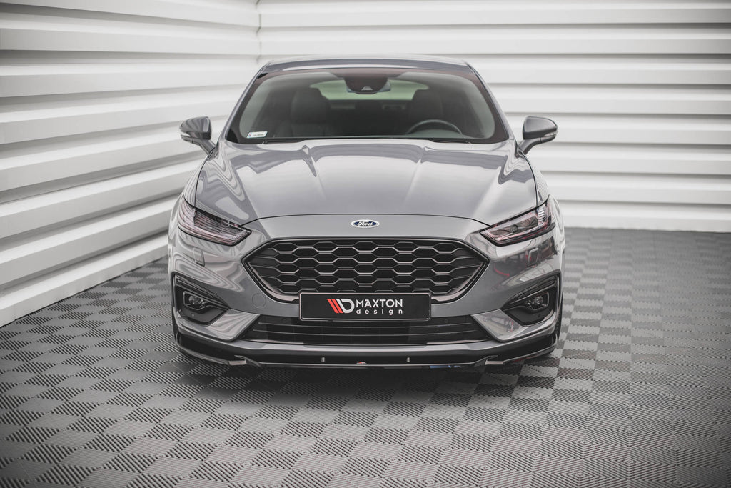 Maxton Design Street+ Spoilerlippe Front Ansatz V.2 passend für Ford Mondeo ST-Line Mk5 Facelift schwarz Hochglanz