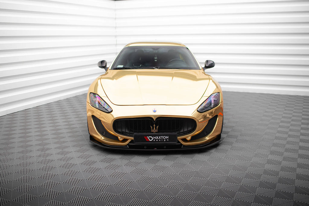 Maxton Design Street+ Spoilerlippe Front Ansatz V.1 passend für Maserati Granturismo Mk1 Facelift schwarz Hochglanz