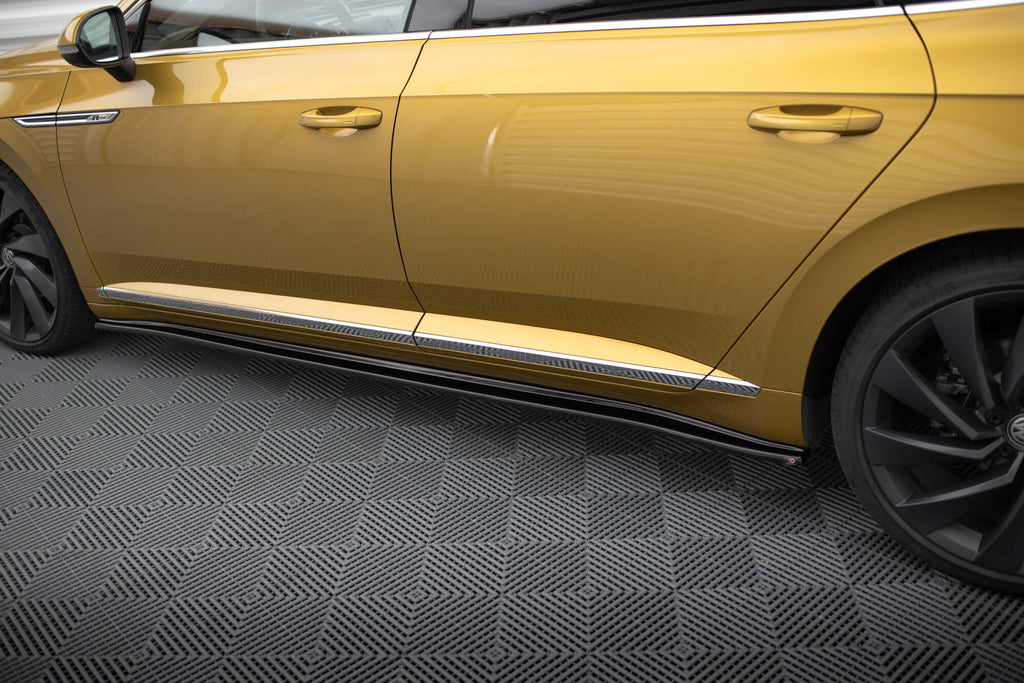 Maxton Design Street+ Seitenschweller Leisten passend für VW Arteon R-Line Limousine / Shooting Brake Mk1 schwarz Hochglanz