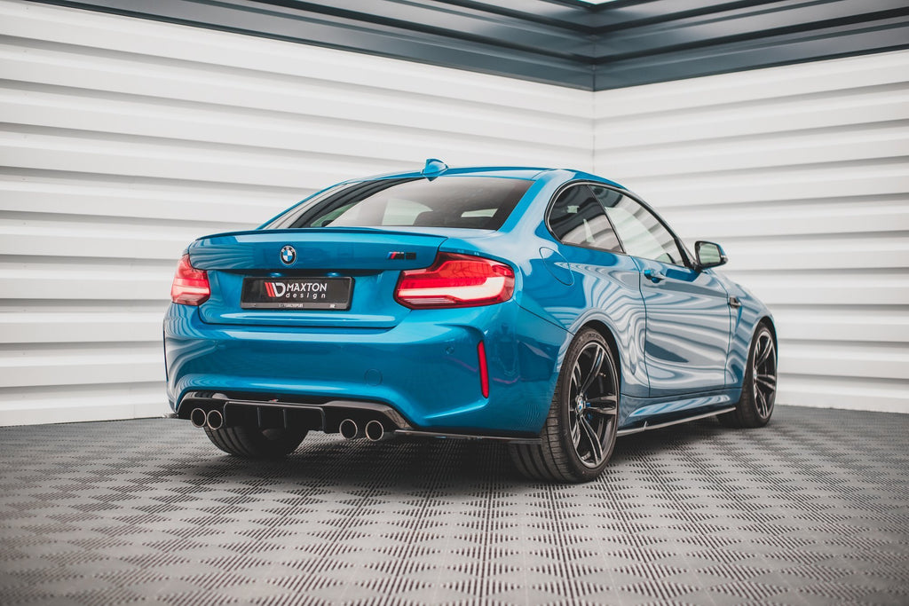 Maxton Design Heck Ansatz Flaps Diffusor V.3 passend für BMW M2 F87 schwarz Hochglanz