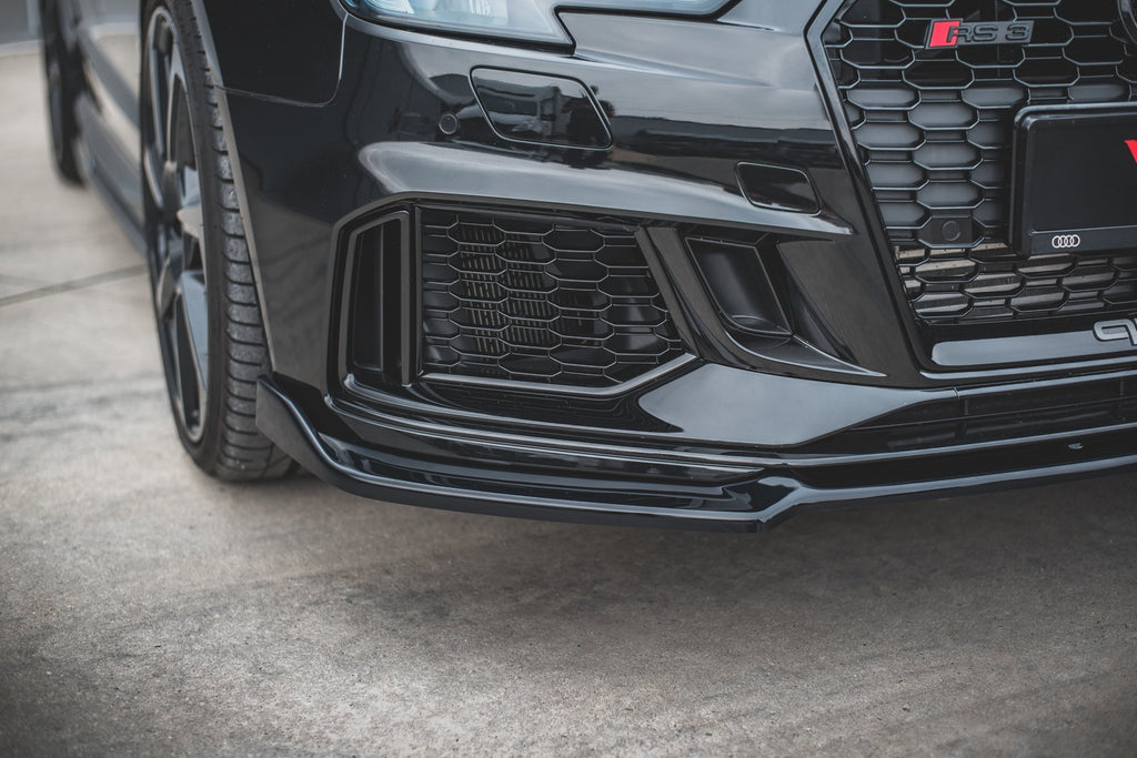 Maxton Design Street+ Spoilerlippe Front Ansatz V.3 passend für Audi RS3 8V FL Sportback schwarz Hochglanz