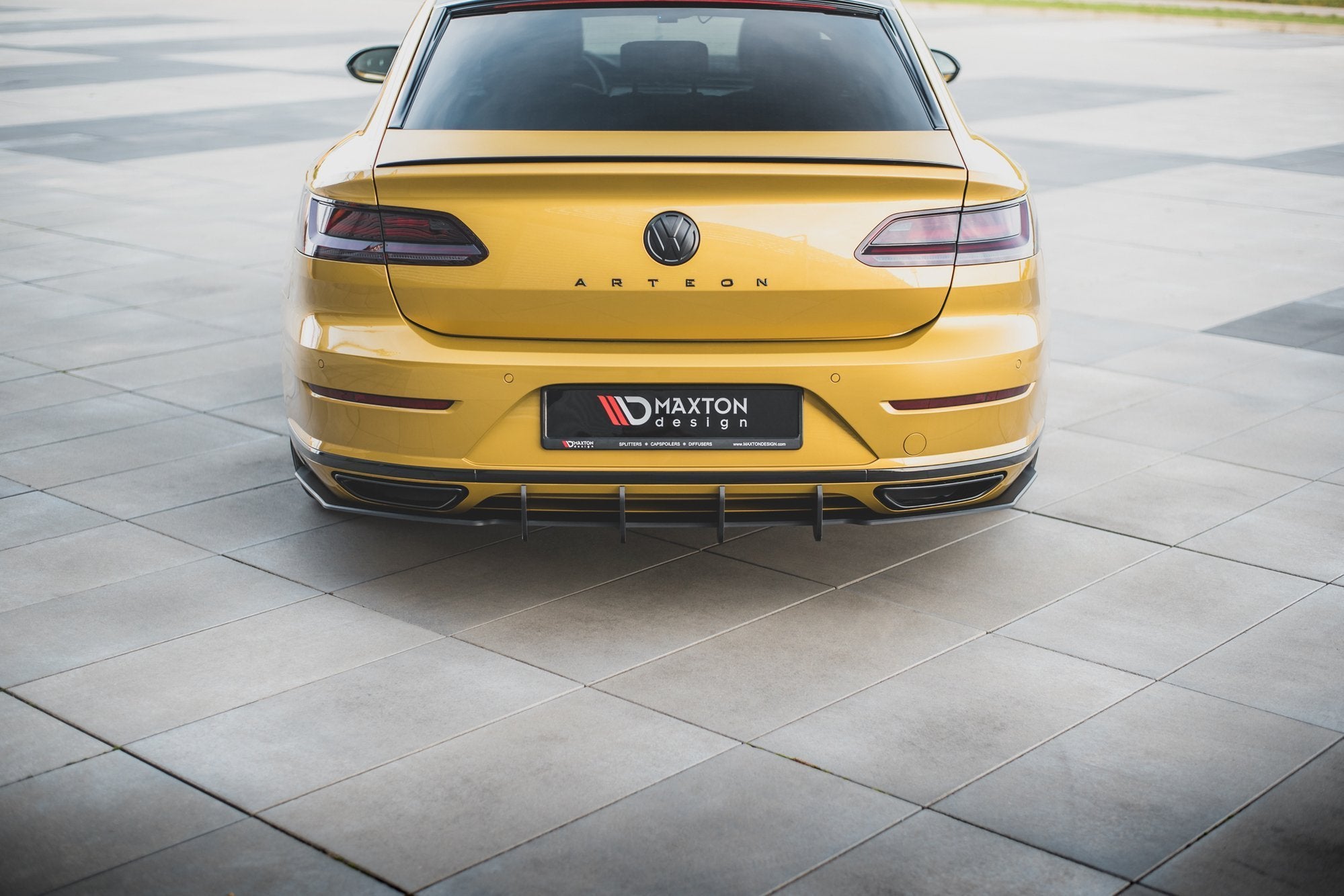 Maxton Design Robuste Racing Diffusor Heck Ansatz passend für VW Arteon R-Line Limousine / Shooting Brake Mk1