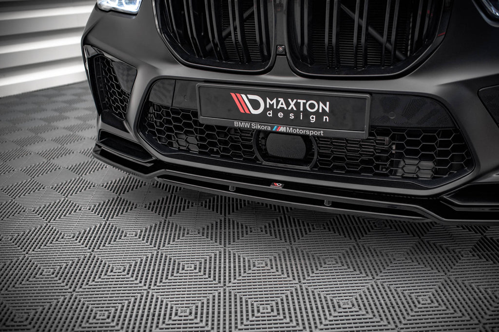 Maxton Design Street+ Spoilerlippe Front Ansatz V.3 passend für BMW X5M F95 schwarz Hochglanz