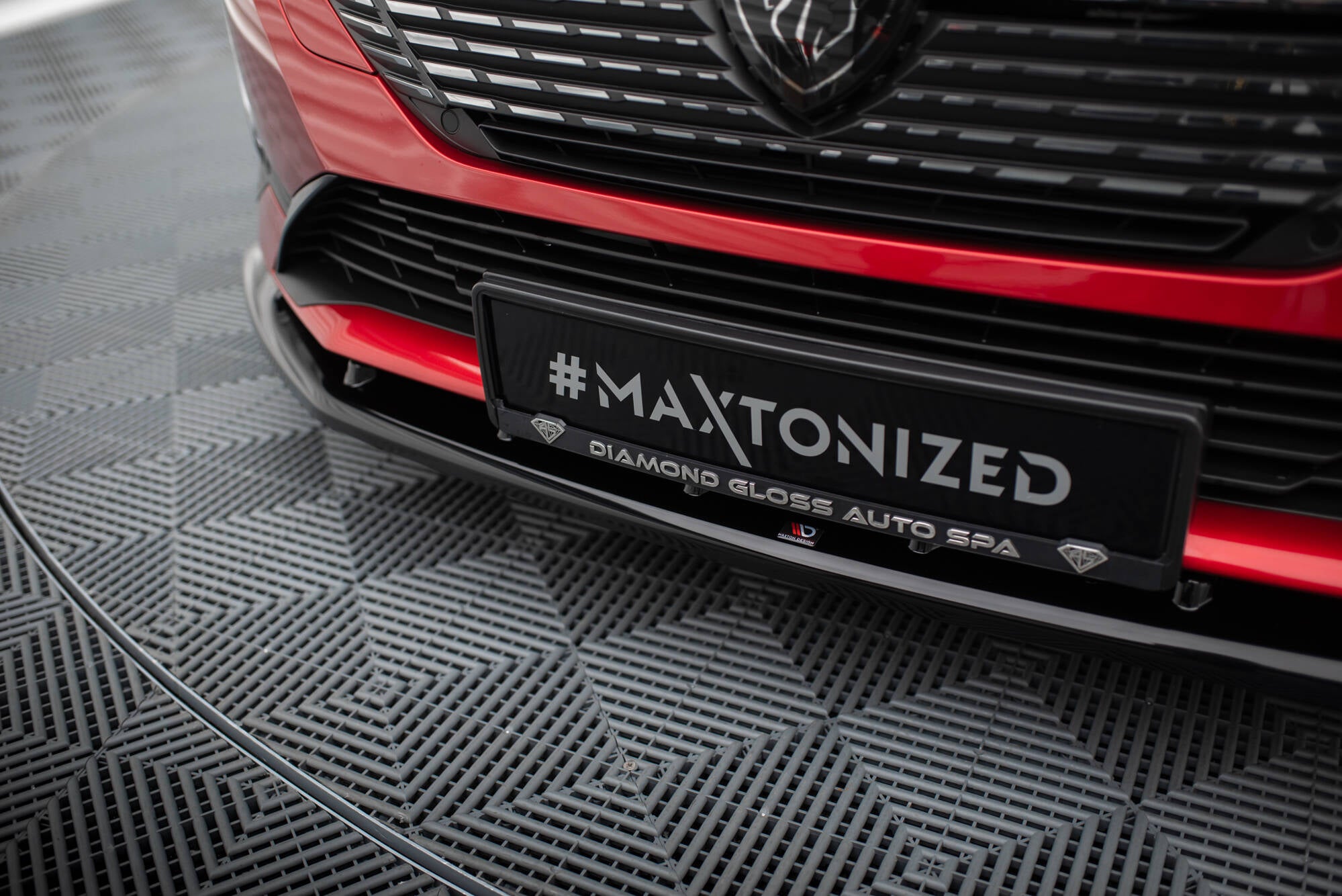 Maxton Design Street+ Spoilerlippe Front Ansatz V.1 passend für Peugeot 308 Mk3 schwarz Hochglanz
