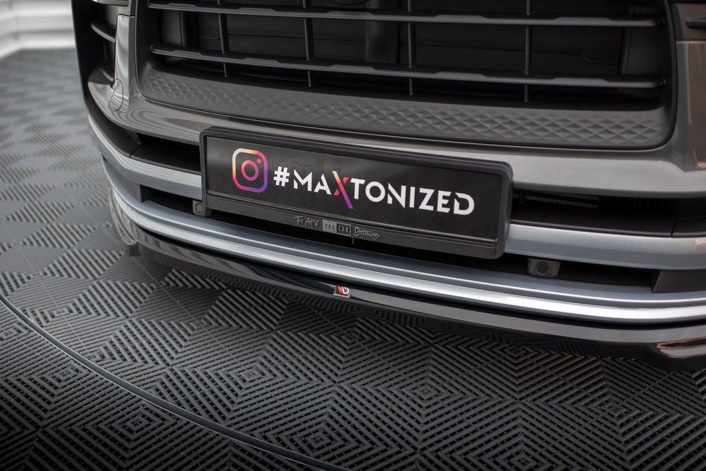 Maxton Design Street+ Spoilerlippe Front Ansatz passend für Porsche Macan Mk1 Facelift 2 schwarz Hochglanz