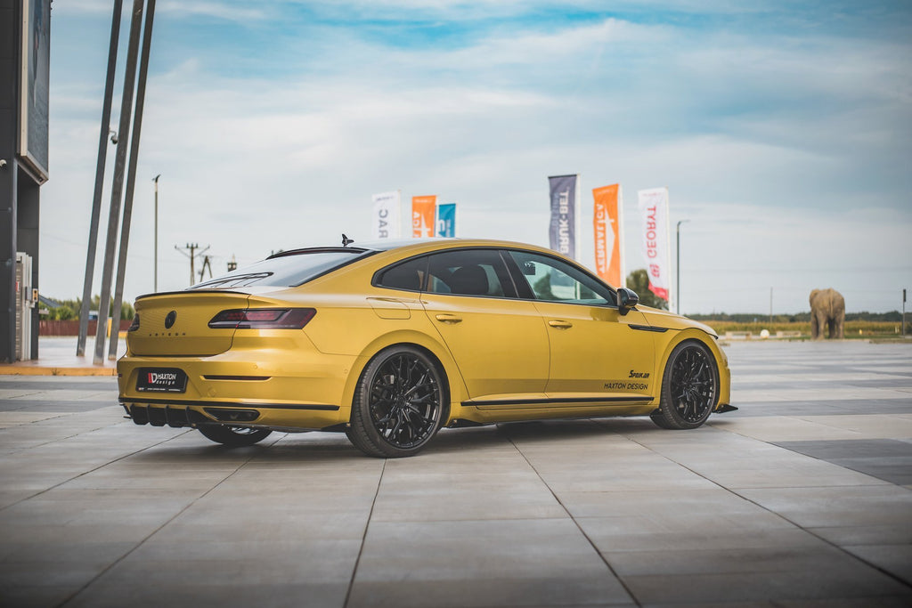 Maxton Design Street Pro Diffusor Heck Ansatz + Flaps passend für VW Arteon R-Line Limousine / Shooting Brake Mk1 schwarz Hochglanz