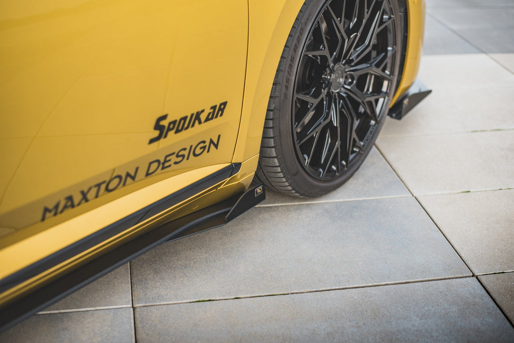Maxton Design Seitenschweller Flaps passend für VW Arteon R-Line Limousine / Shooting Brake Mk1 schwarz Hochglanz
