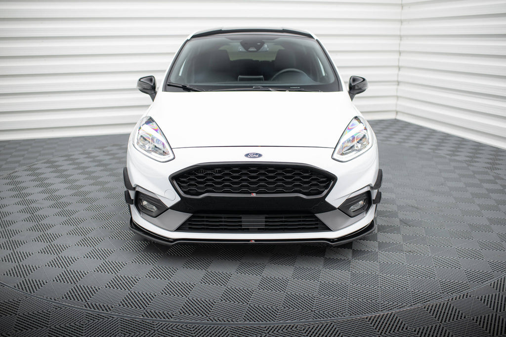 Maxton Design Street+ Spoilerlippe Front Ansatz V.1 passend für Ford Fiesta Mk8 ST / ST-Line schwarz Hochglanz