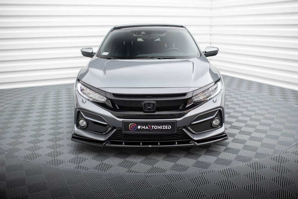 Maxton Design Street+ Spoilerlippe Front Ansatz passend für Honda Civic Sport Mk 10 schwarz Hochglanz