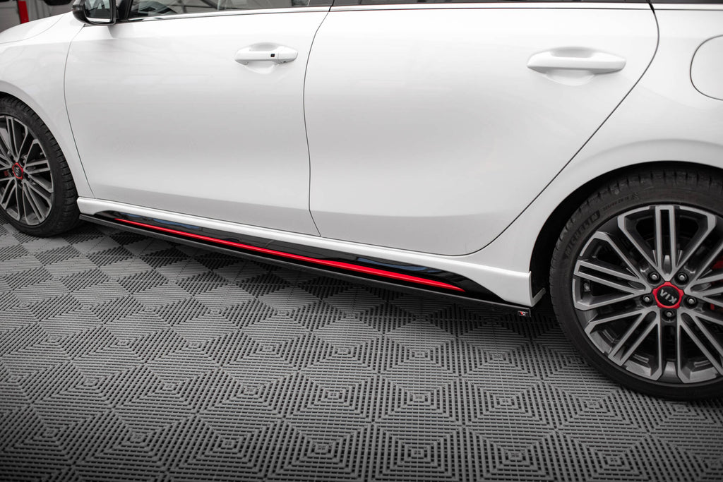 Maxton Design Street+ Seitenschweller Leisten passend für Kia Ceed GT Mk3 schwarz Hochglanz