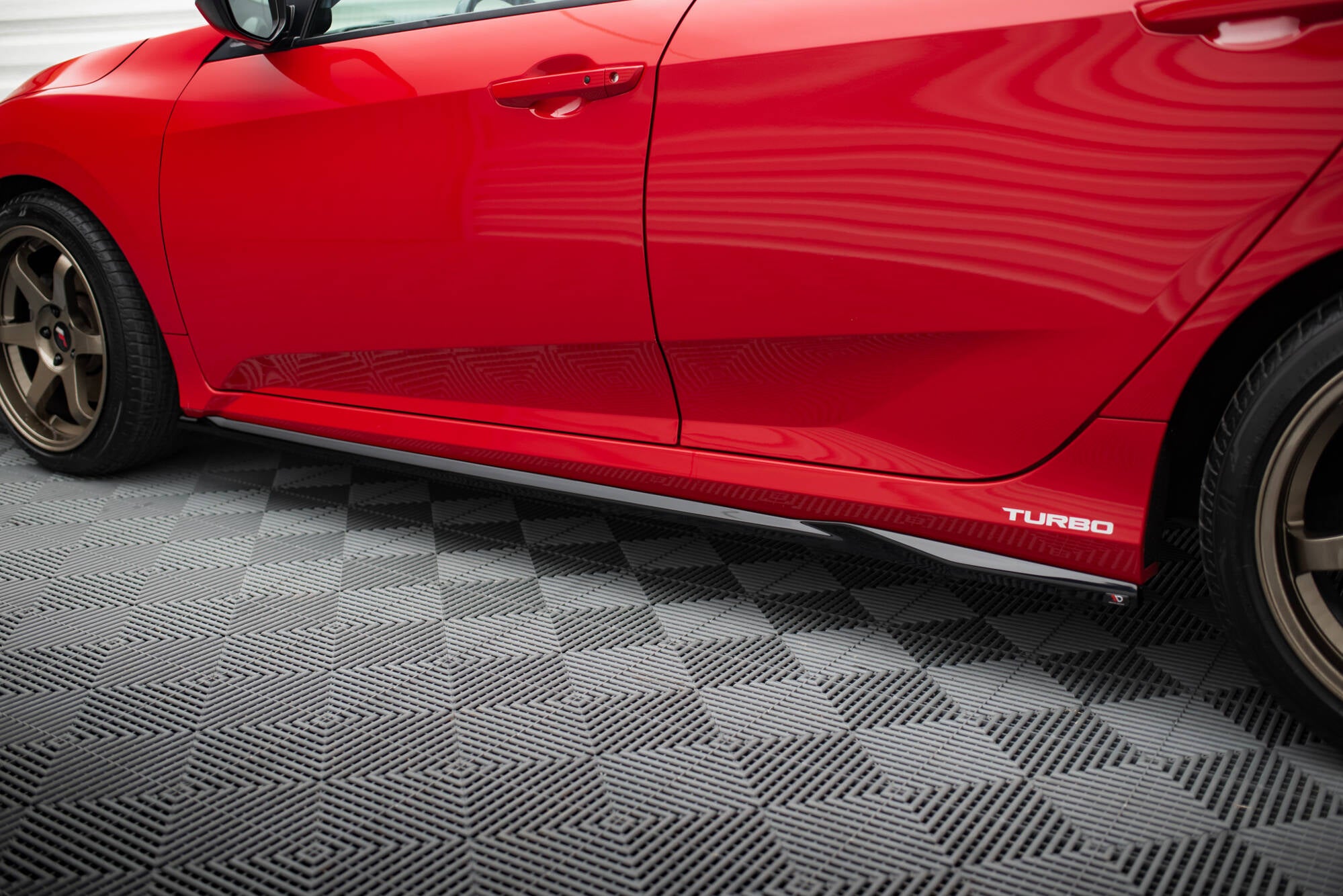 Maxton Design Street+ Seitenschweller Leisten passend für Honda Civic SI Mk10 schwarz Hochglanz