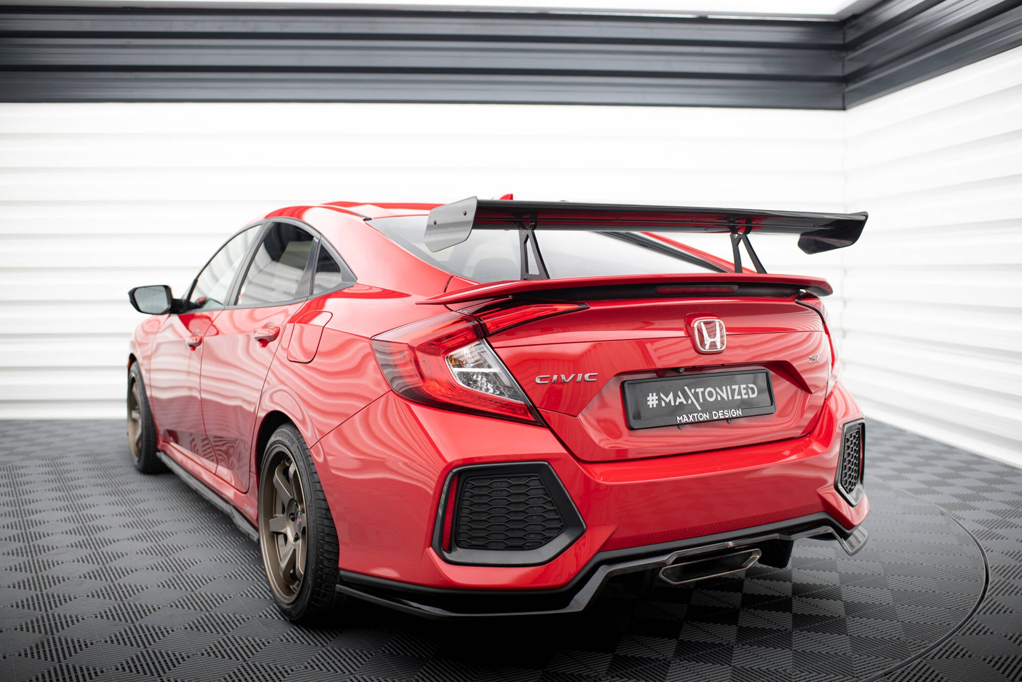 Maxton Design Carbon Spoiler With Upper Swan Mounting Honda Civic SI Mk10 für Honda Civic Mk10