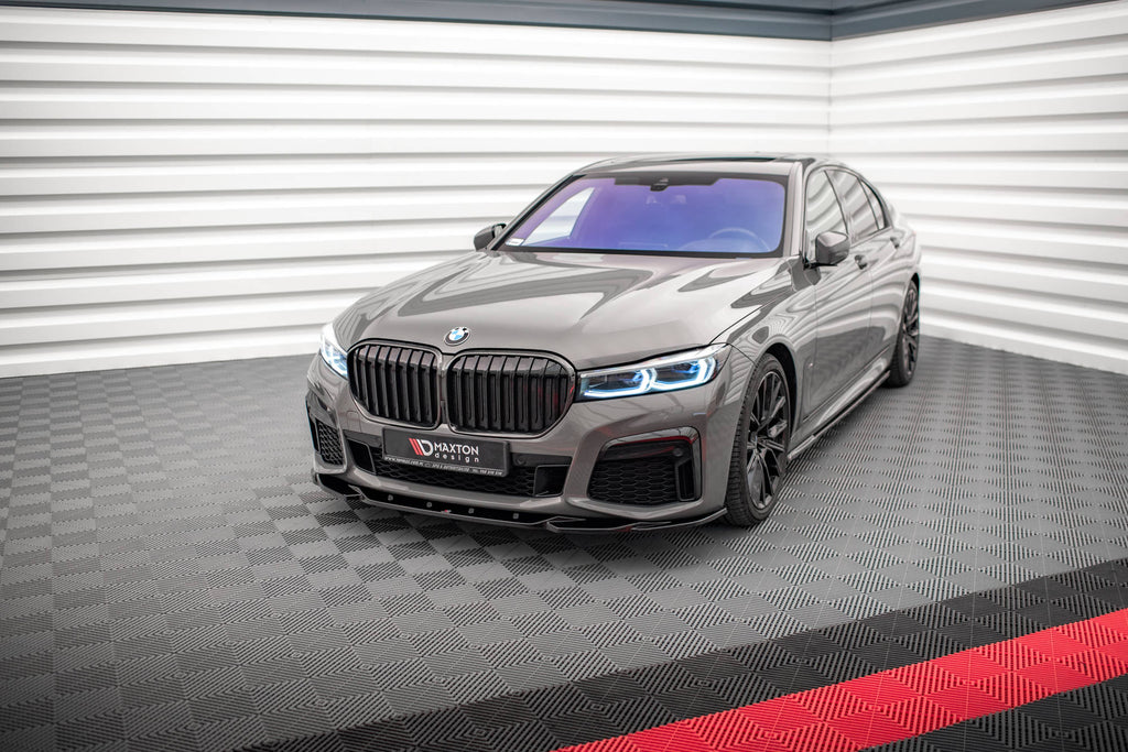 Maxton Design Street+ Spoilerlippe Front Ansatz V.2 passend für BMW 7 M-Paket G11 / G12 Facelift schwarz Hochglanz