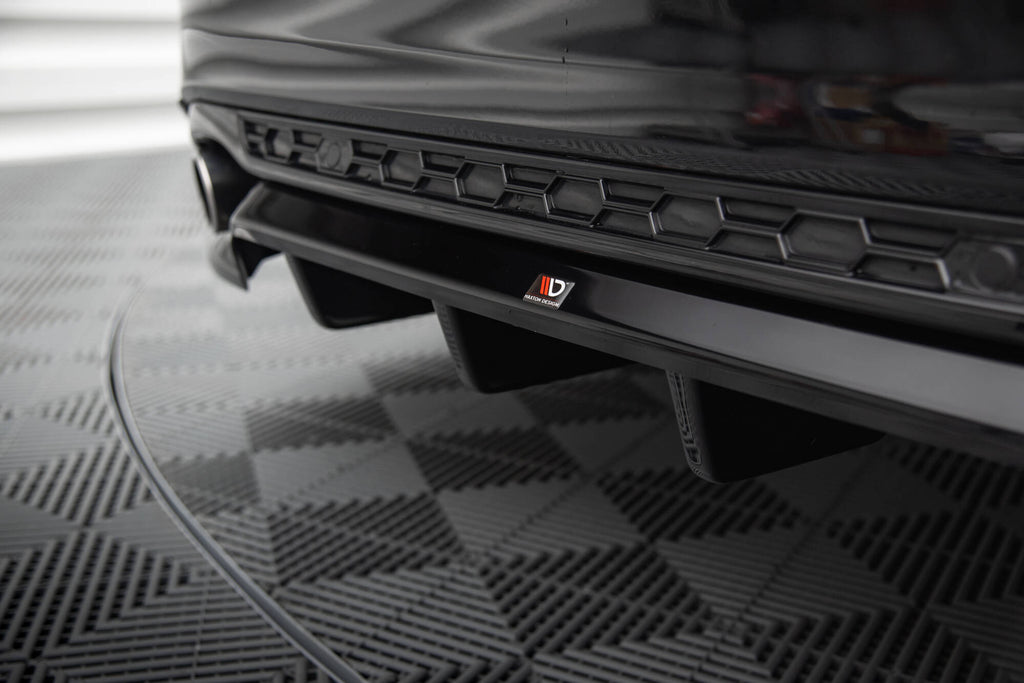 Maxton Design Street+ Mittlerer Diffusor RACE passend für Ford Mondeo ST-Line Kombi Mk4 Facelift schwarz Hochglanz
