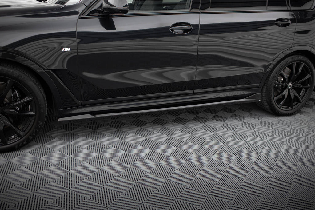 Maxton Design Street+ Seitenschweller Leisten passend für BMW X7 M-Paket G07 Facelift schwarz Hochglanz