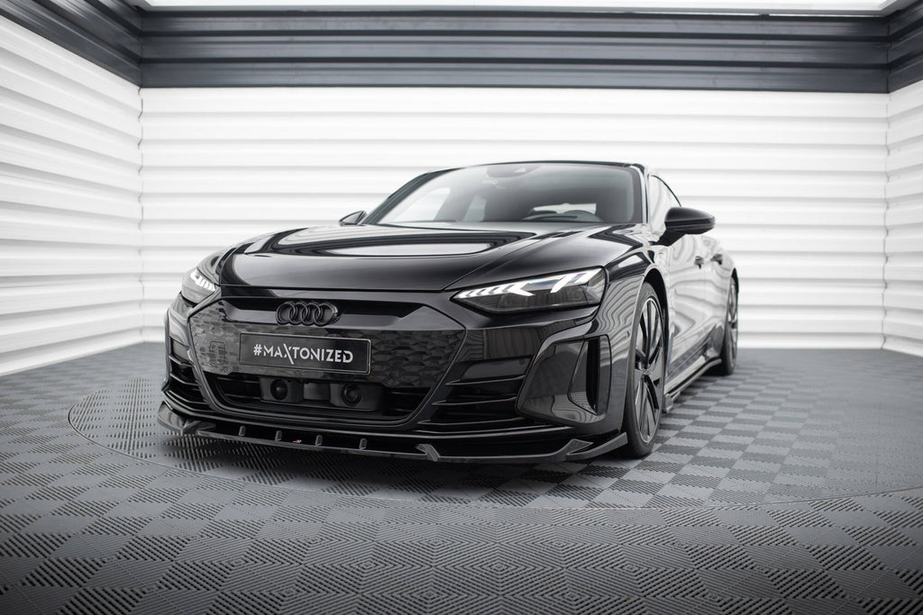 Maxton Design Street+ Spoilerlippe Front Ansatz V.1 passend für Audi e-Tron GT / RS GT Mk1 schwarz Hochglanz