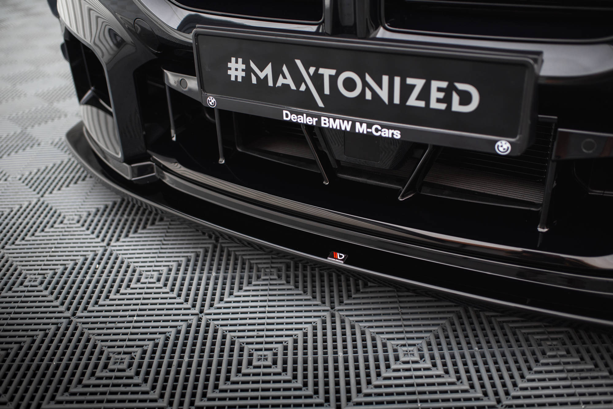 Maxton Design Street+ Spoilerlippe Front Ansatz V.4 passend für BMW M2 G87 schwarz Hochglanz