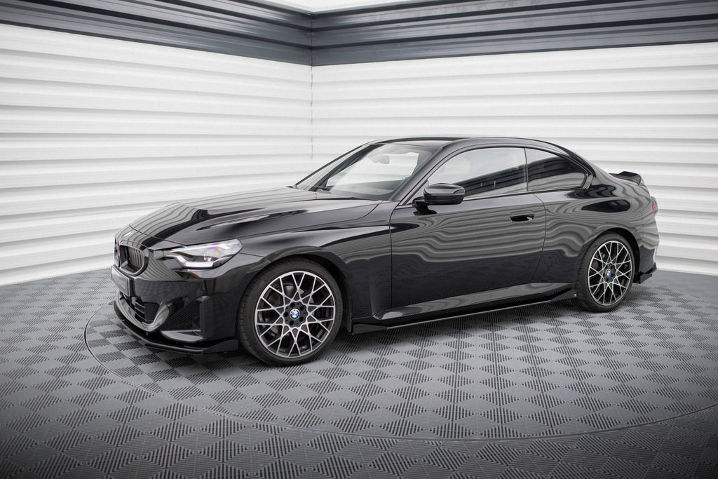 Maxton Design Street Pro Street+ Seitenschweller Leisten + Flaps passend für BMW 2 Coupe G42 schwarz Hochglanz
