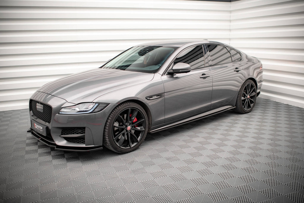 Maxton Design Seitenschweller Ansatz für Jaguar XF R-Sport Mk2 schwarz matt