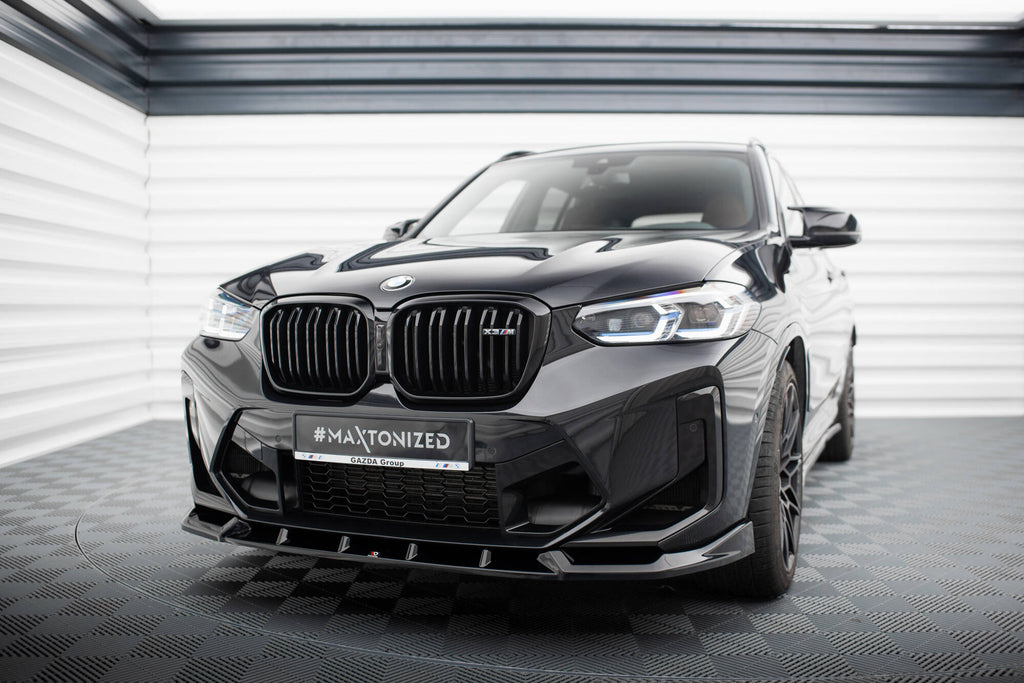 Maxton Design Street+ Spoilerlippe Front Ansatz V.1 passend für BMW X3 M F97 Facelift schwarz Hochglanz