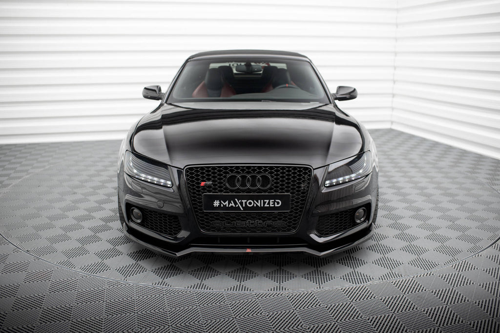 Maxton Design Street+ Spoilerlippe Front Ansatz V.3 passend für Audi S5 / A5 S-Line 8T schwarz Hochglanz