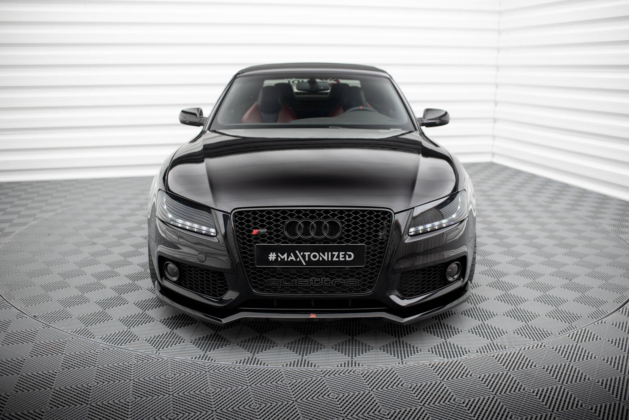 Maxton Design Street+ Spoilerlippe Front Ansatz V.3 passend für Audi S5 / A5 S-Line 8T schwarz Hochglanz