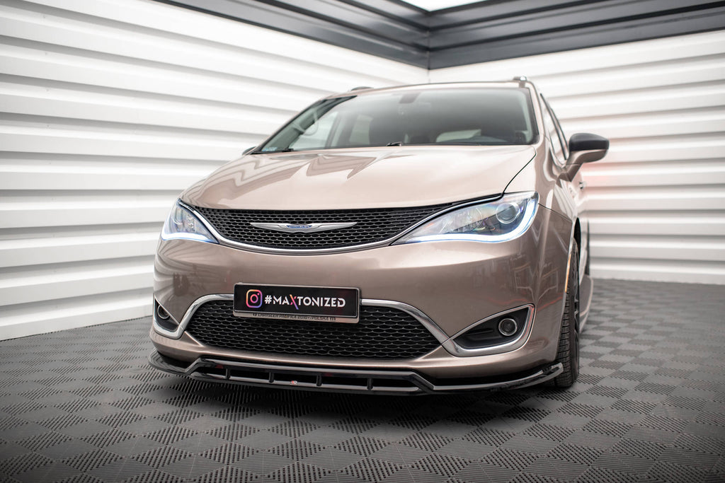 Maxton Design Street+ Spoilerlippe Front Ansatz passend für Chrysler Pacifica Mk2 schwarz Hochglanz
