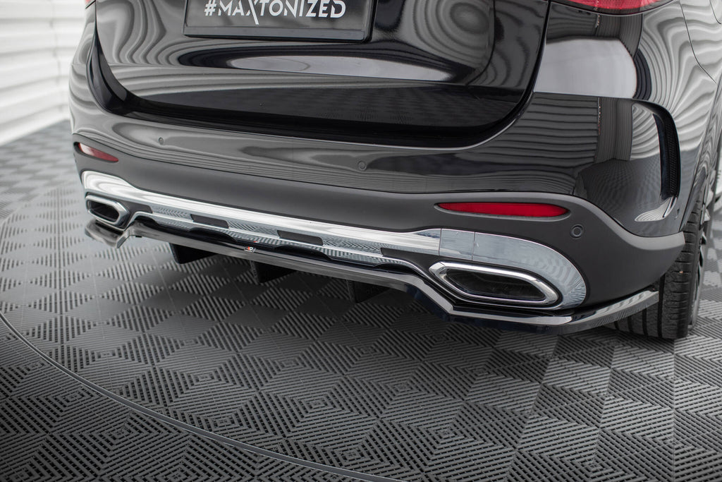 Maxton Design Street+ Mittlerer Diffusor RACE passend für Mercedes-Benz GLC AMG-Line X254 schwarz Hochglanz