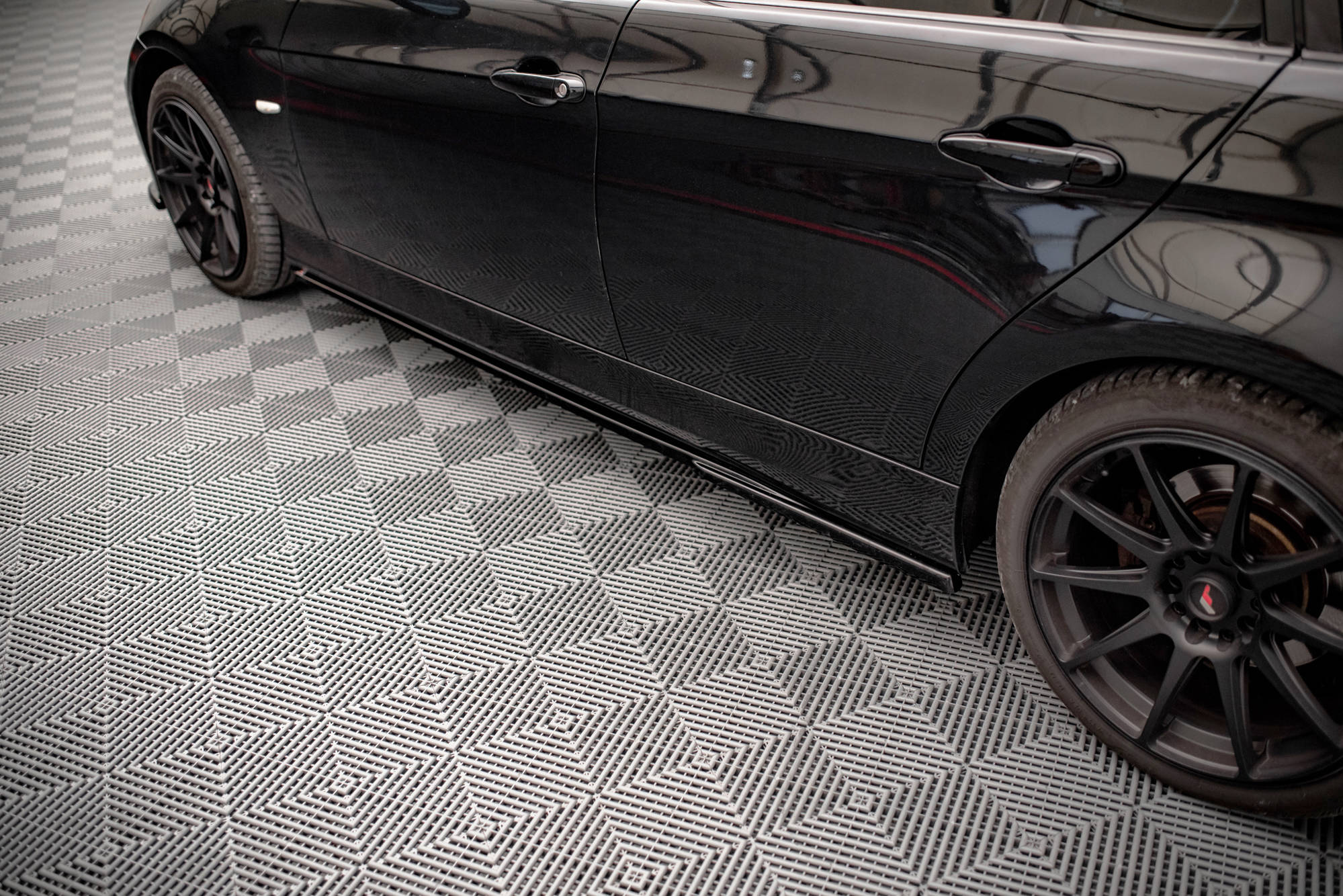 Maxton Design Street+ Seitenschweller Leisten passend für BMW 3er E90 schwarz Hochglanz
