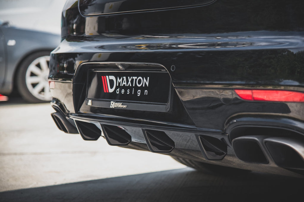 Maxton Design Diffusor Heck Ansatz passend für Porsche Panamera Turbo 970 Facelift schwarz Hochglanz