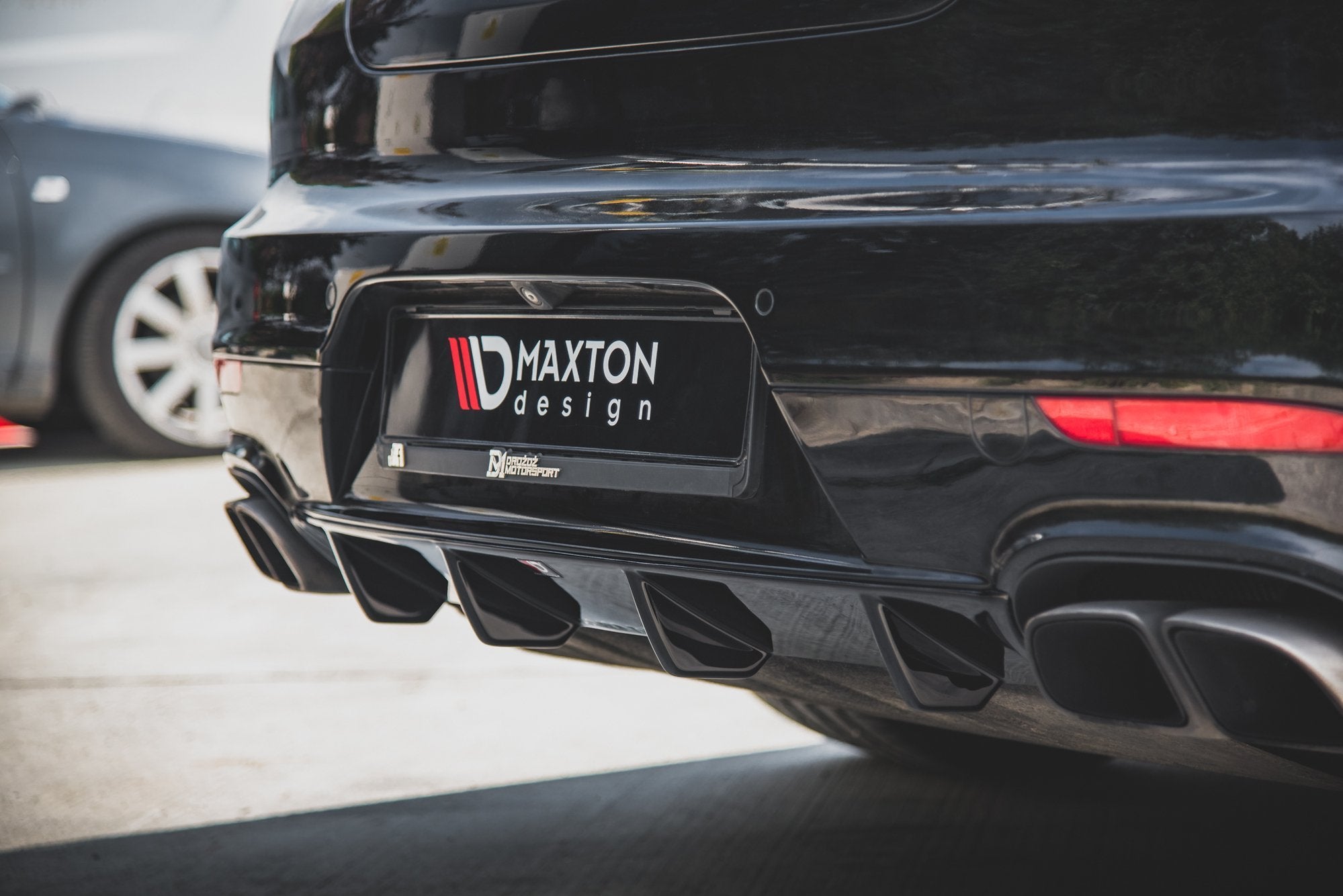 Maxton Design Diffusor Heck Ansatz passend für Porsche Panamera Turbo 970 Facelift schwarz Hochglanz