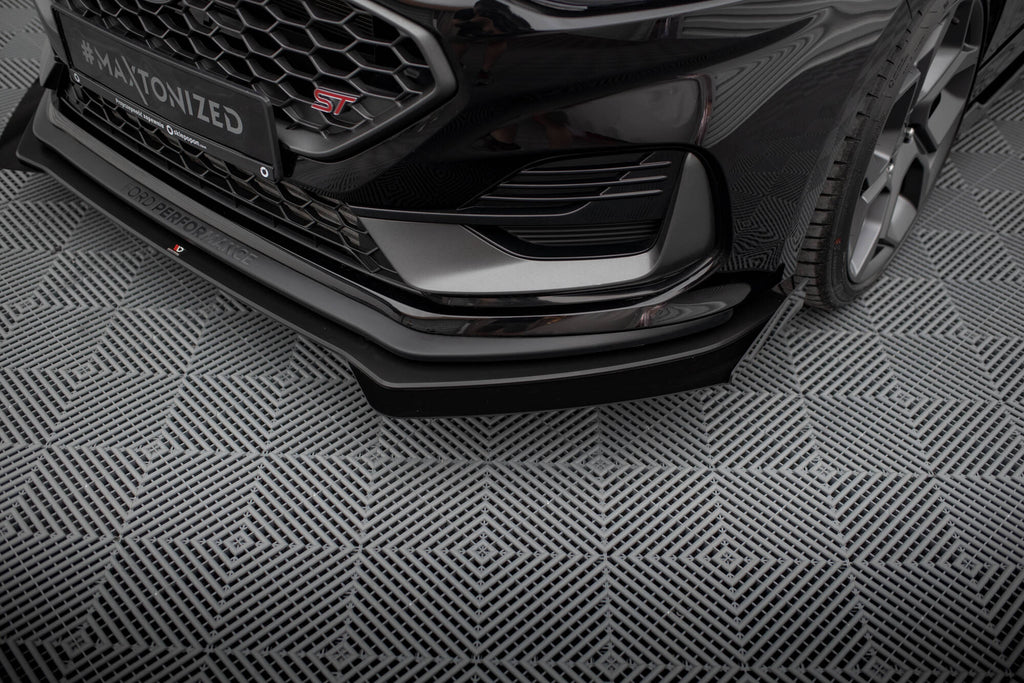 Maxton Design Front Stoßstange Flaps passend für Ford Fiesta ST Mk8 Facelift schwarz Hochglanz