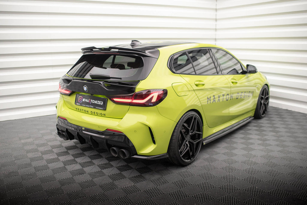 Maxton Design Heck Ansatz Flaps Diffusor V.5 passend für (Für heckansatz v.3) BMW 1er M-Paket / M135i / 128ti F40 schwarz Hochglanz