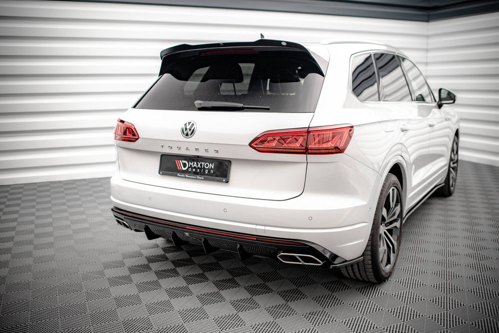 Maxton Design Diffusor Heck Ansatz passend für VW Touareg R-line Mk3 schwarz Hochglanz