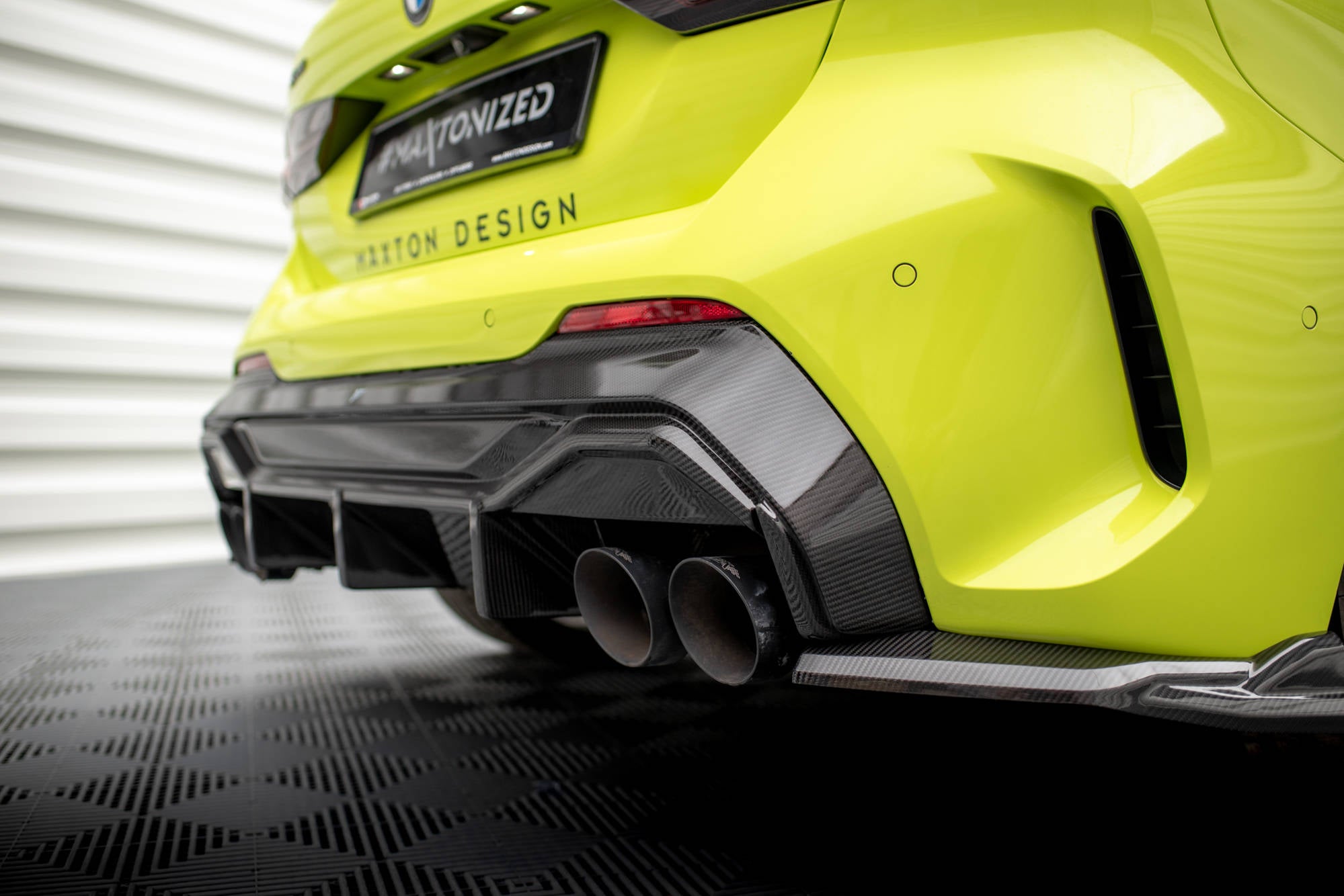 Maxton Design Prepreg Carbon Fiber Diffusor Heck Ansatz V.1 passend für BMW 1er F40 M-Paket/ M135i