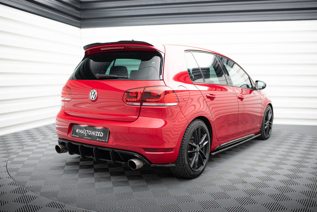 Maxton Design Spoiler CAP passend für VW GOLF 6 GTI / R schwarz Hochglanz