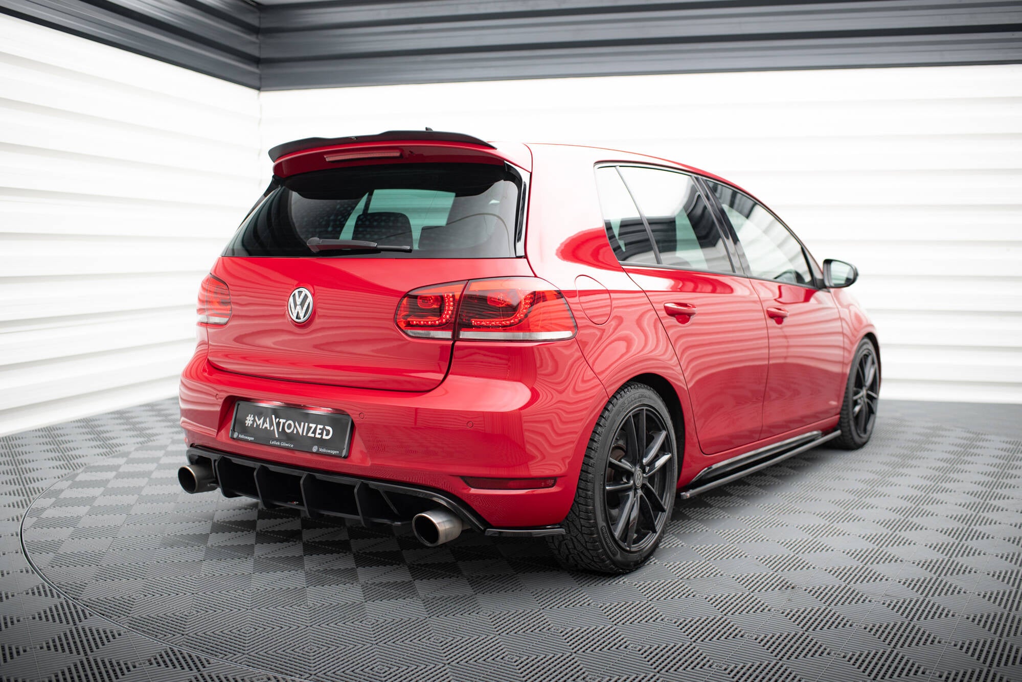 Maxton Design Spoiler CAP passend für VW GOLF 6 GTI / R schwarz Hochglanz