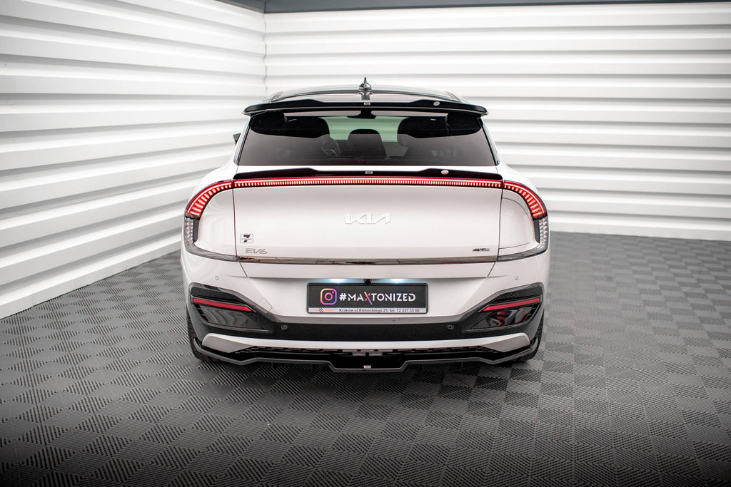 Maxton Design Niedriger Spoiler CAP passend für Kia EV6 Mk1 schwarz Hochglanz