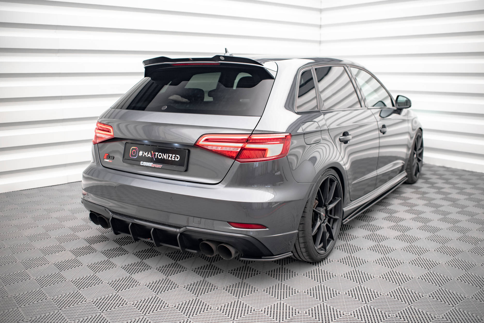 Maxton Design Street Pro Heck Ansatz Flaps Diffusor passend für Audi S3 Sportback 8V Facelift