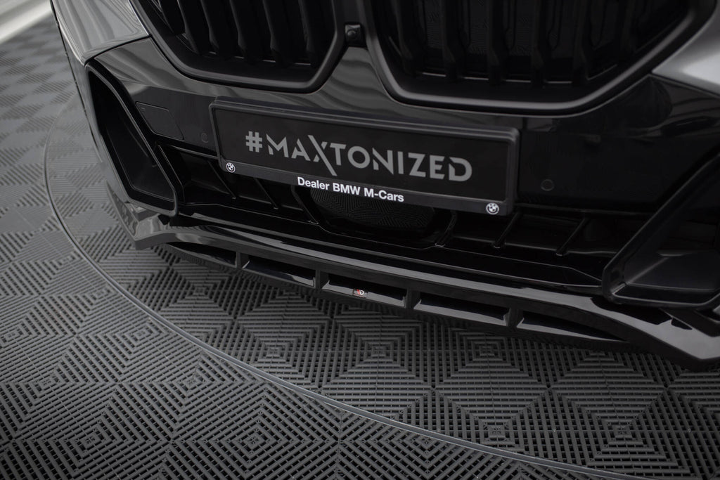 Maxton Design Street+ Spoilerlippe Front Ansatz V.1 passend für BMW X6 M-Paket G06 Facelift schwarz Hochglanz