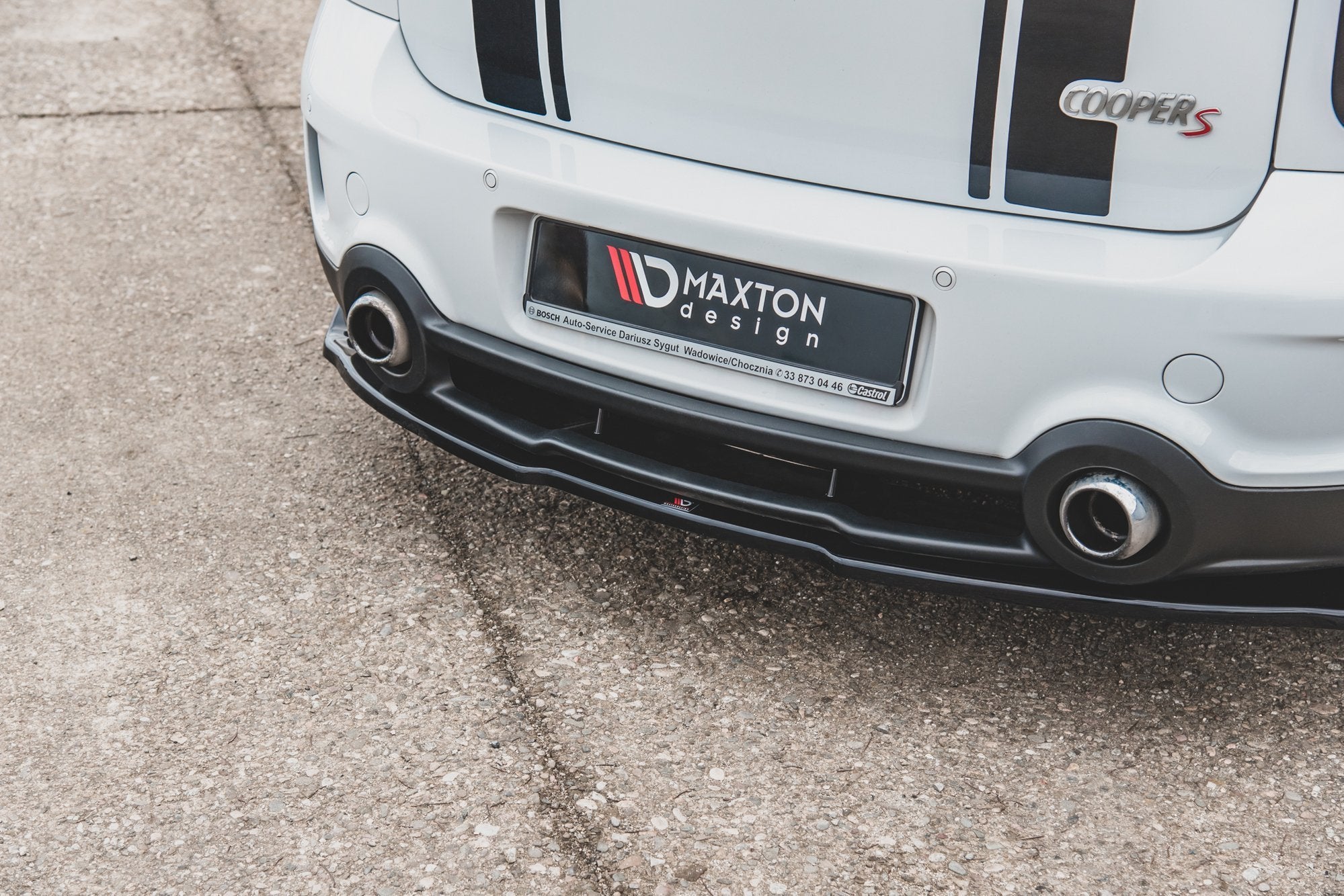 Maxton Design Mittlerer Diffusor Heck Ansatz für Mini Countryman Mk1 JCW schwarz matt