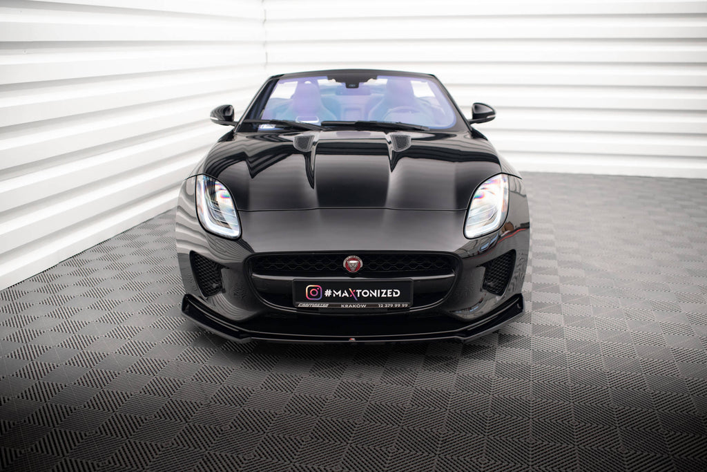 Maxton Design Street+ Spoilerlippe Front Ansatz V.2 passend für Jaguar F-Type X152 Facelift schwarz Hochglanz