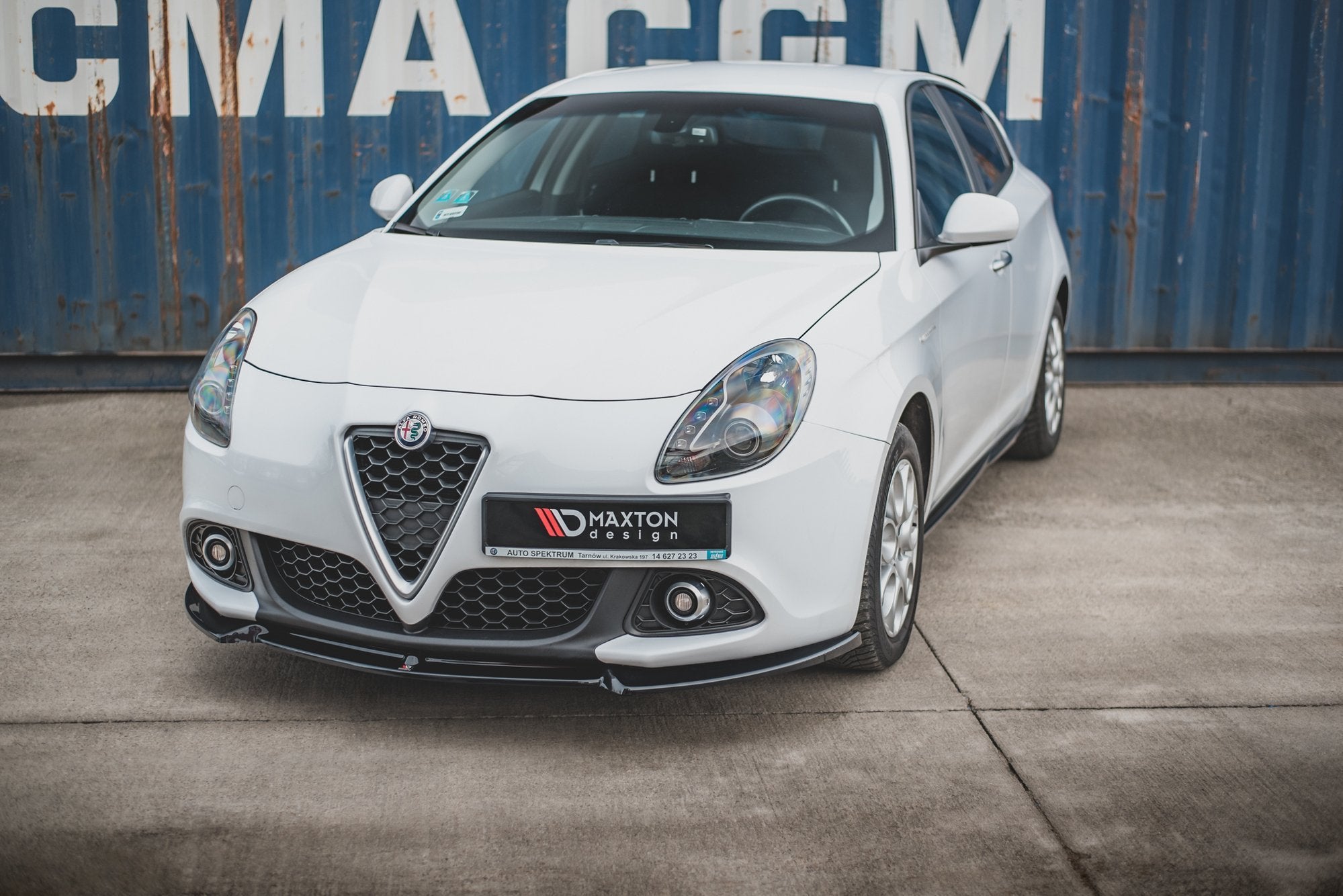 Maxton Design Street+ Spoilerlippe Front Ansatz V.3 passend für Alfa Romeo Giulietta schwarz Hochglanz