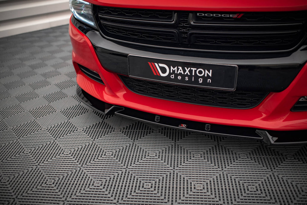 Maxton Design Street+ Spoilerlippe Front Ansatz V.1 passend für Dodge Charger RT Mk7 Facelift schwarz Hochglanz