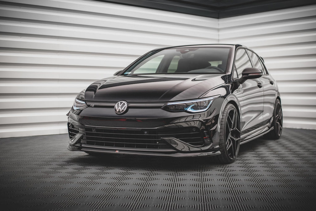 Maxton Design Street+ Spoilerlippe Front Ansatz V.5 passend für VW Golf R Hatchback / Variant Mk8 schwarz Hochglanz