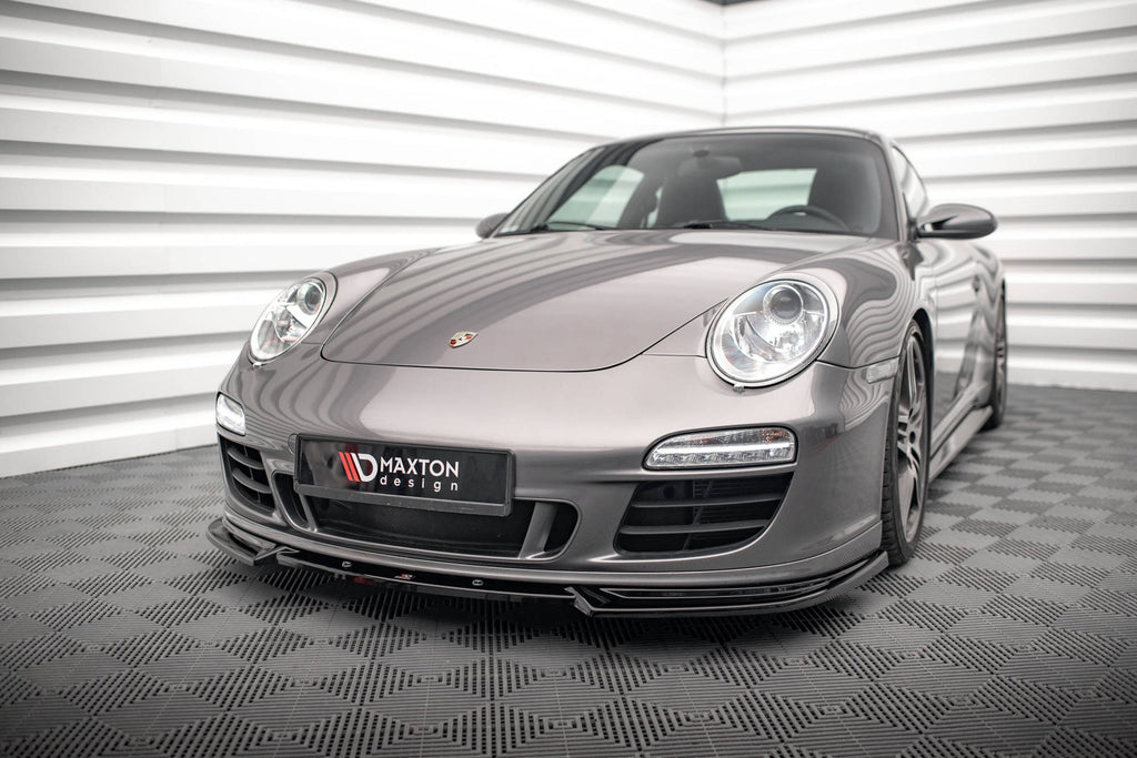 Maxton Design Street+ Spoilerlippe Front Ansatz V.2 passend für Porsche 911 Carrera GTS 997 Facelift schwarz Hochglanz