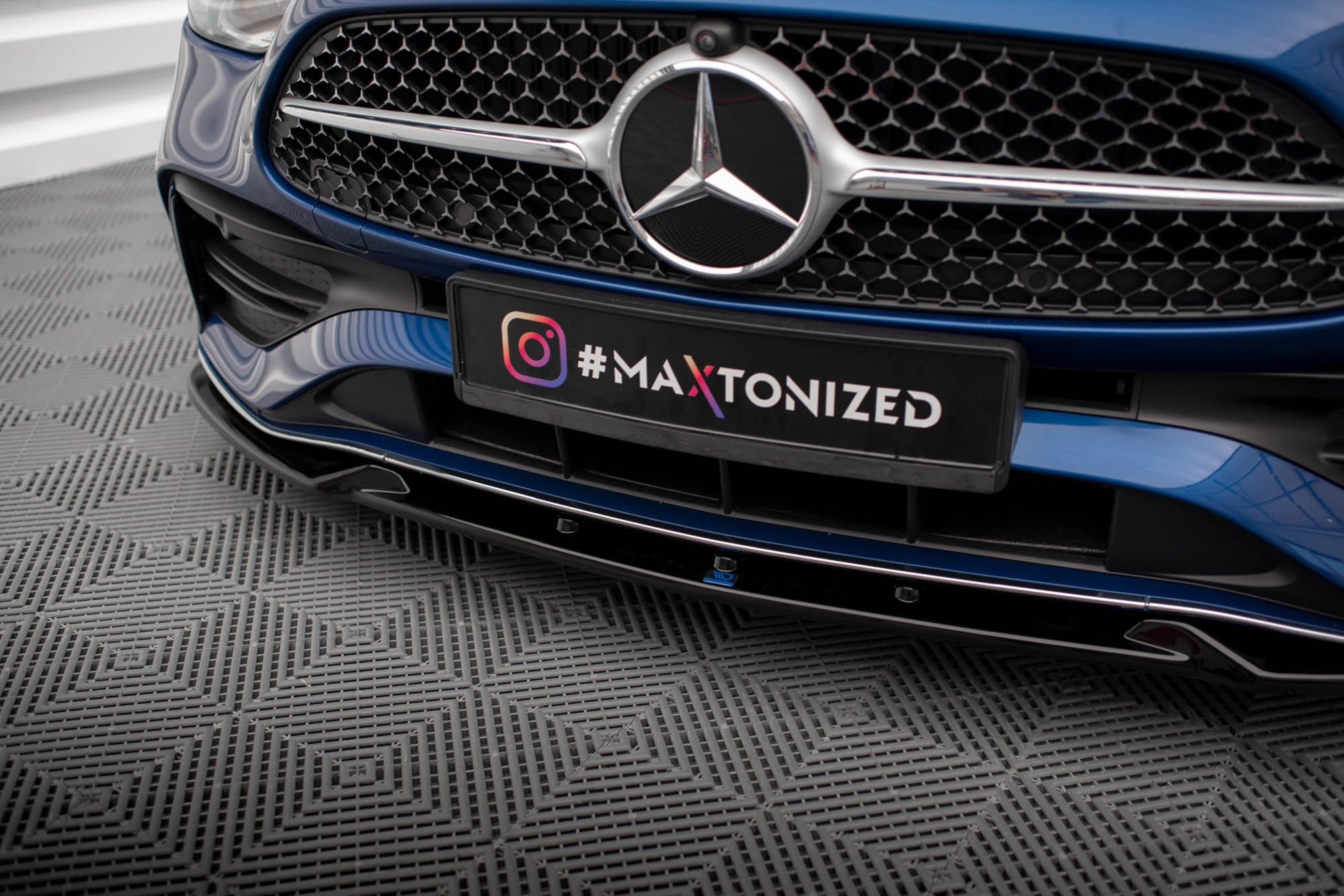 Maxton Design Street+ Spoilerlippe Front Ansatz V.1 passend für Mercedes-Benz C AMG-Line / 43 AMG W206 schwarz Hochglanz