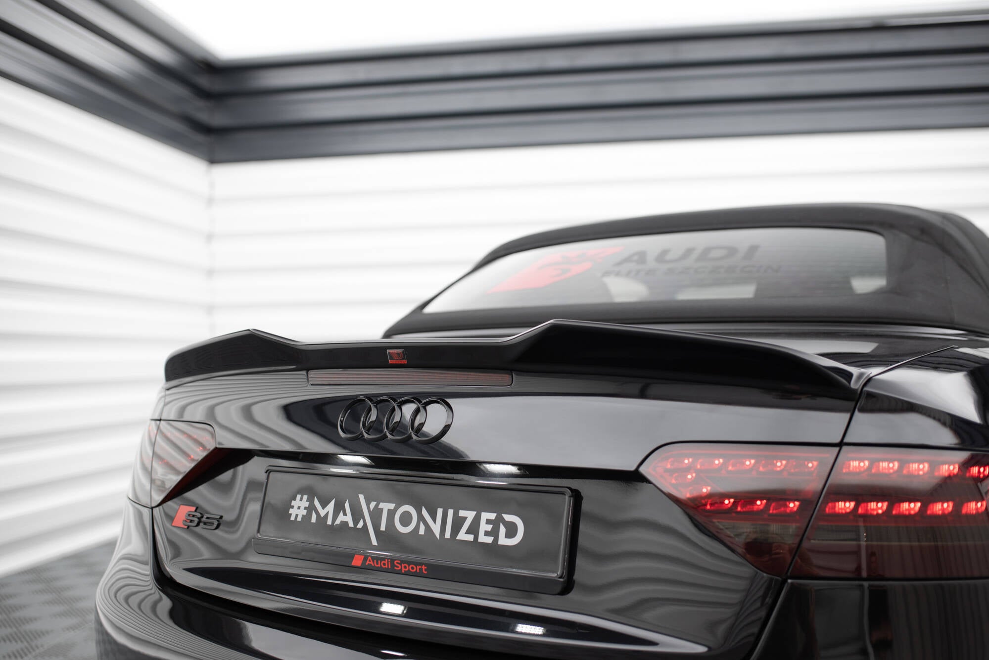Maxton Design Spoiler CAP 3D passend für Audi S5 / A5 S-Line Cabrio 8T schwarz Hochglanz