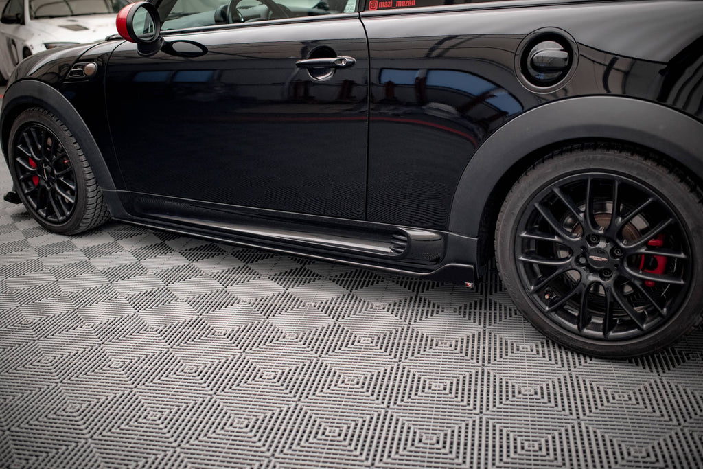 Maxton Design Street+ Seitenschweller Leisten V.2 passend für Mini Cooper John Cooper Works R56 schwarz Hochglanz