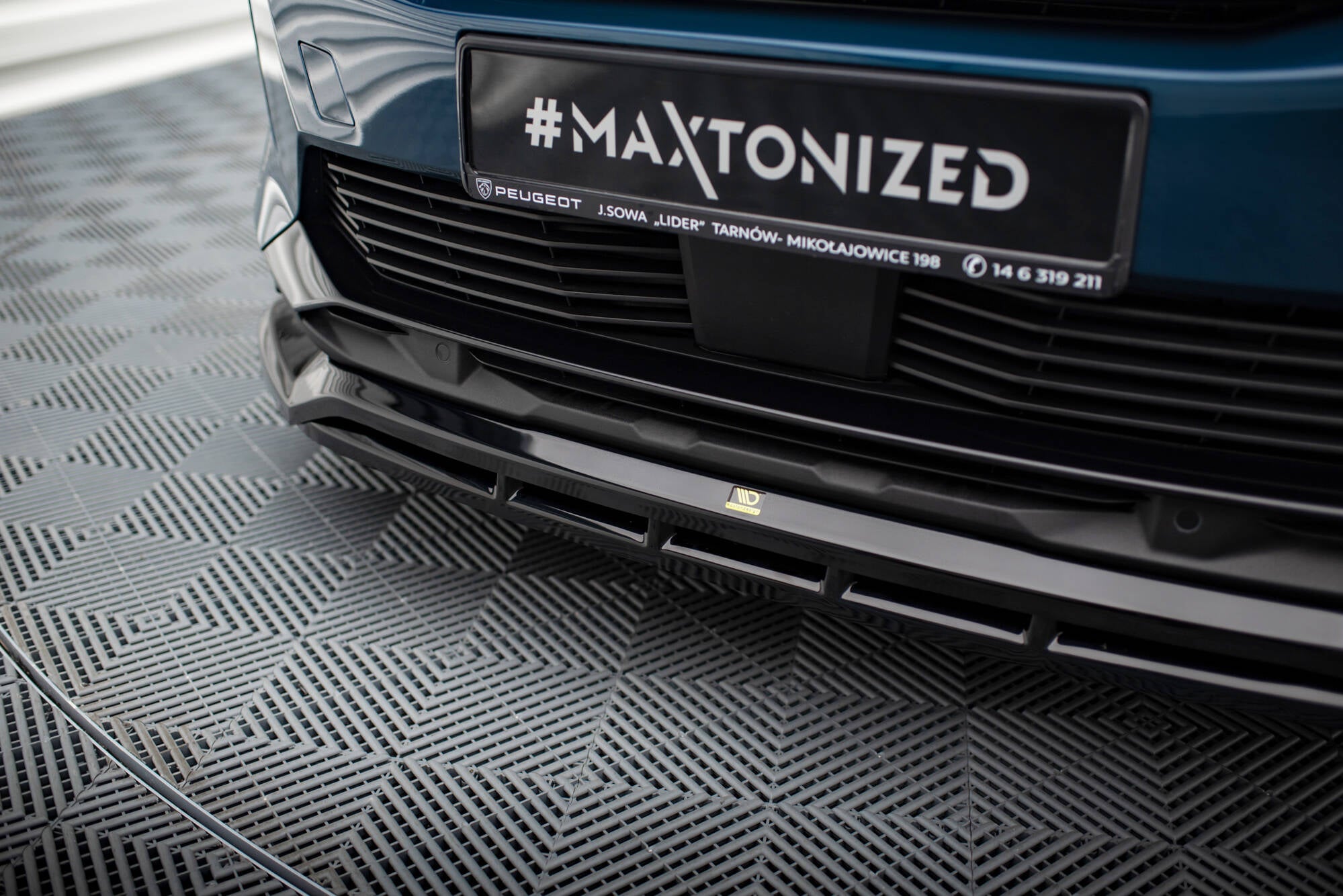Maxton Design Street+ Spoilerlippe Front Ansatz passend für Peugeot 3008 GT-Line Mk2 Facelift schwarz Hochglanz